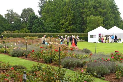 Vi havde stand midt i rosenhaven